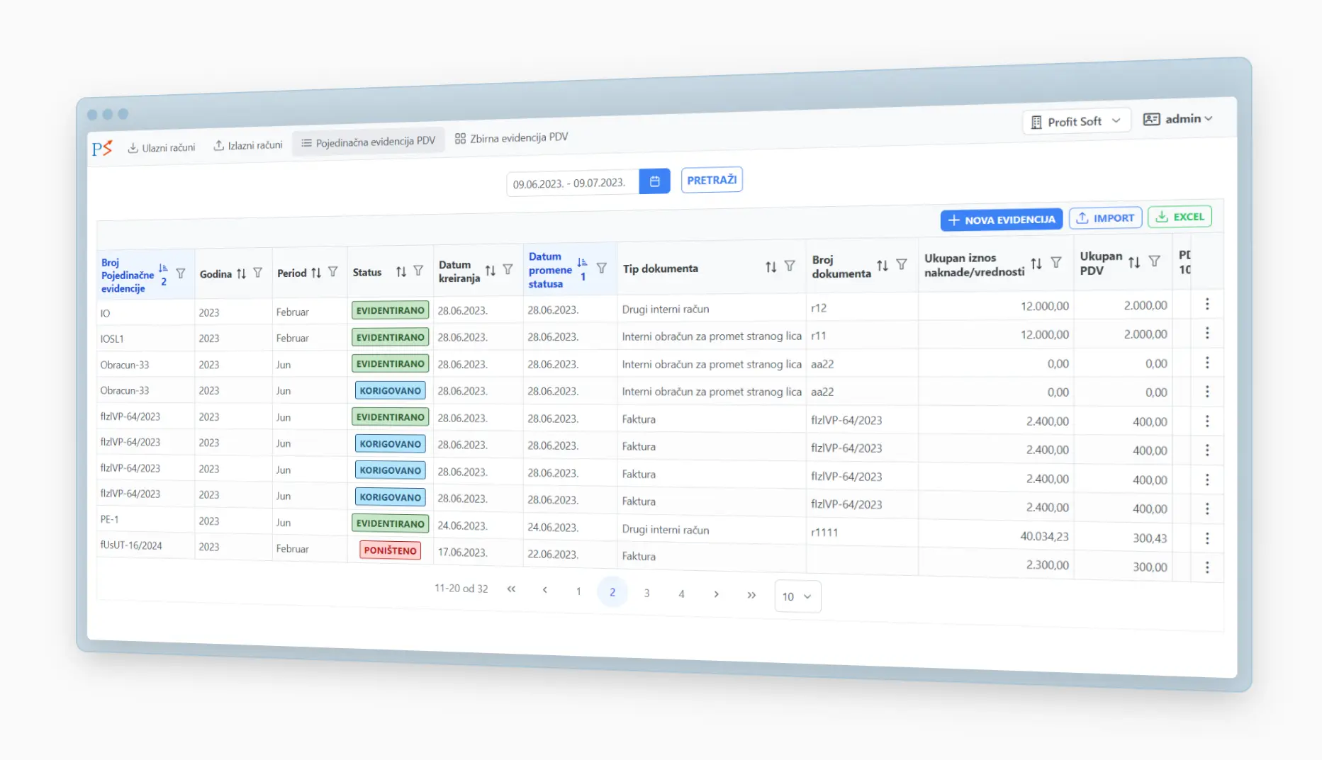 Pojedinačna PDV evidencija