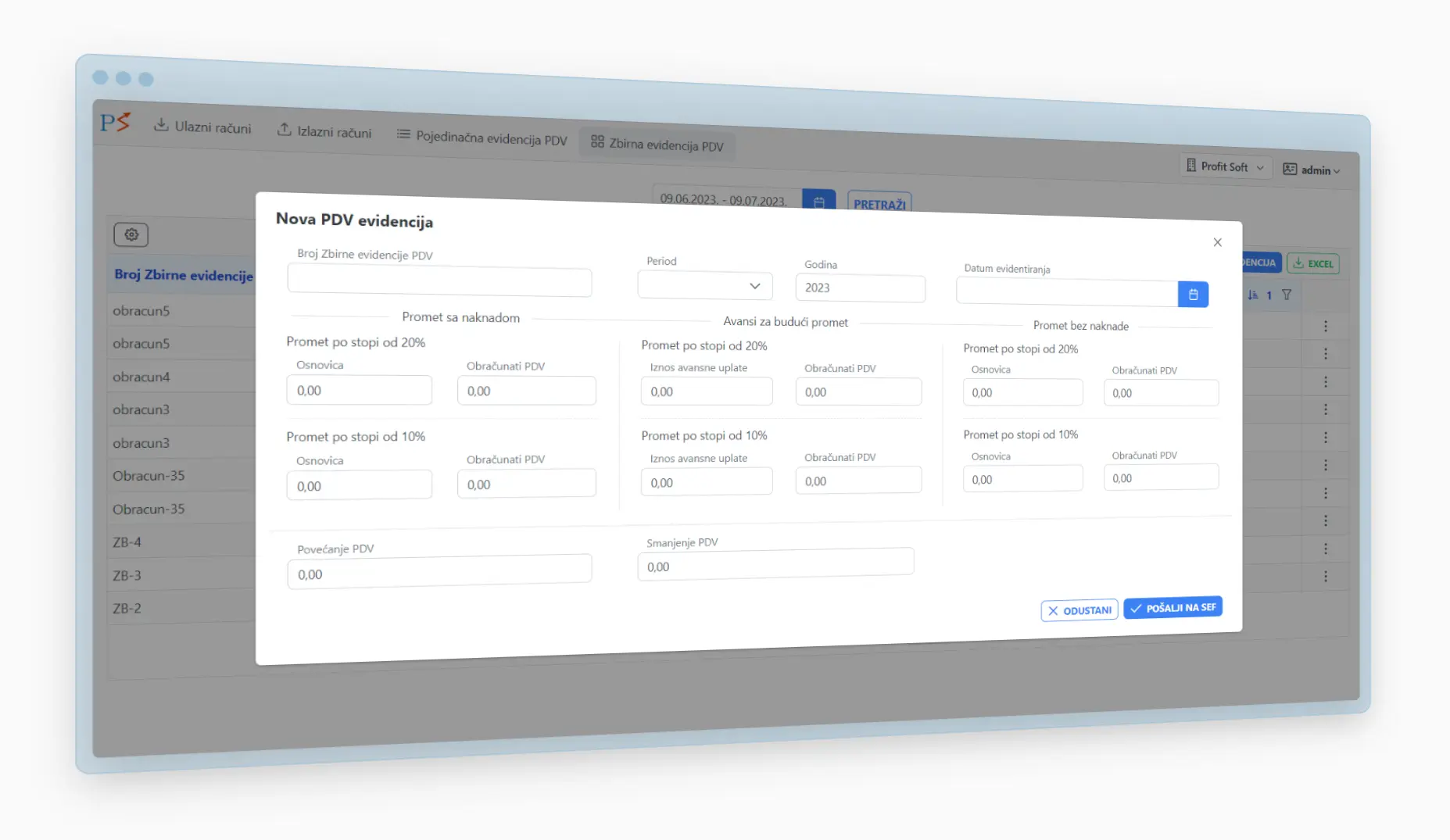 Zbirna PDV evidencija